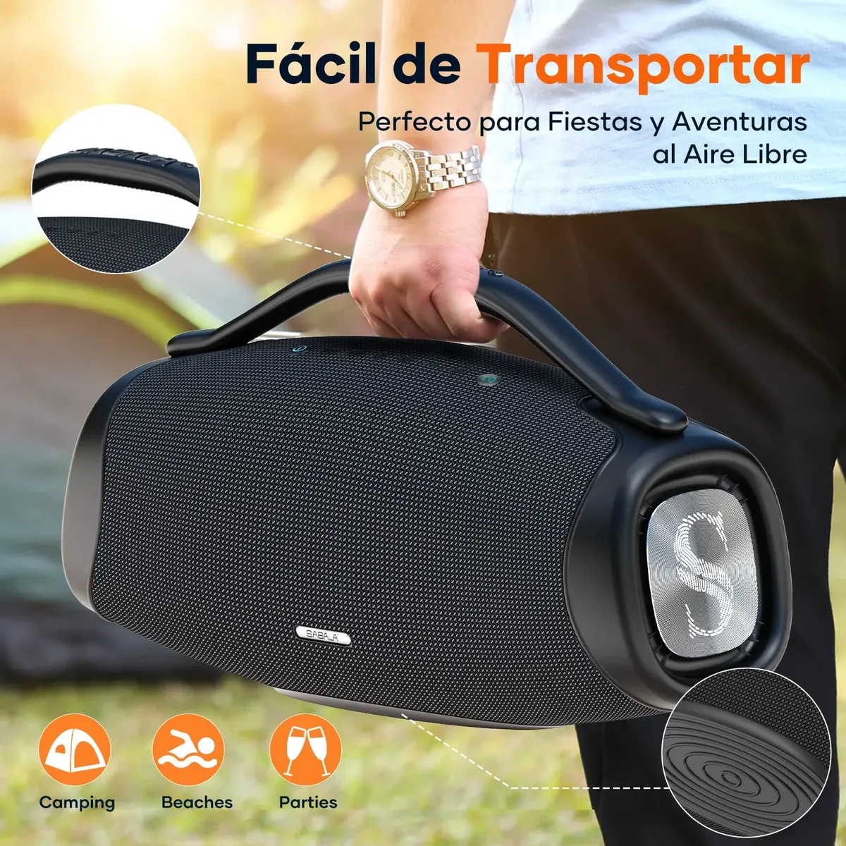 Caixa De Som Bluetooth 200w 39000mah Tws Ipx6 Sabala Dr-909 Preto 127/220v - 6