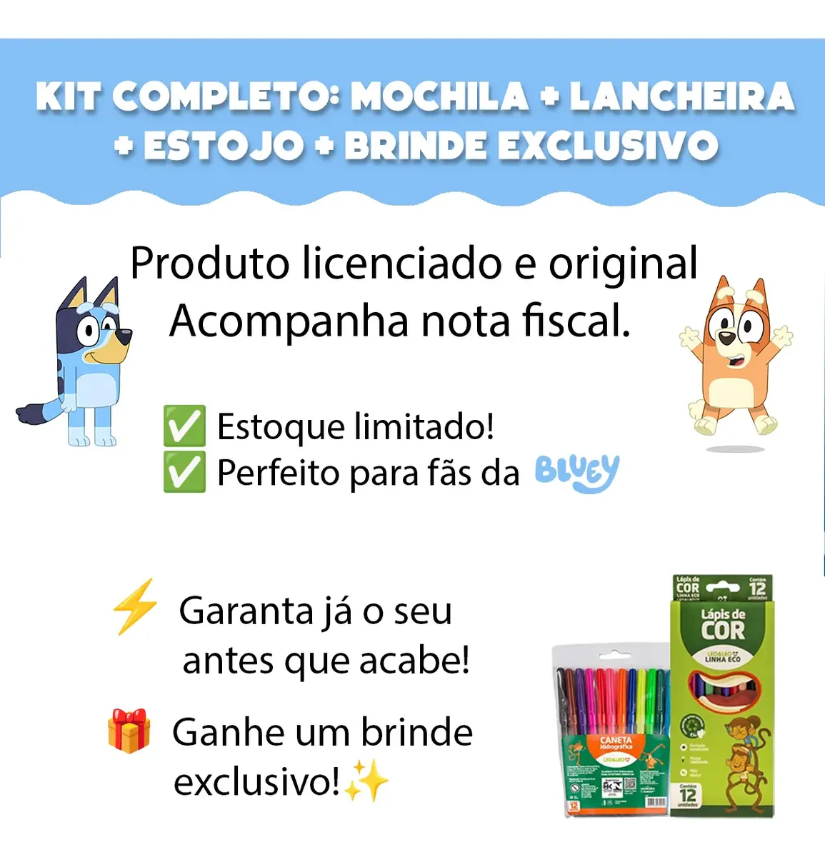 Mochila Escolar Bluey E Bingo 15l Kit Meninas Com Lancheira - 11