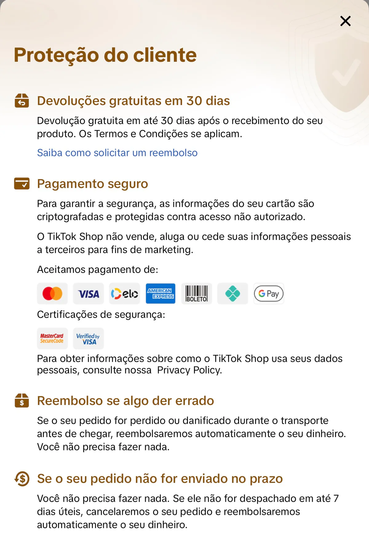 Proteção do cliente