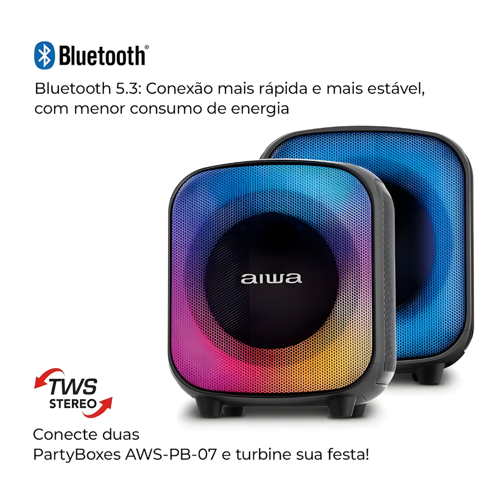 Caixa de Som Amplificada AIWA Party Box AWSPB07 Bluetooth - 4