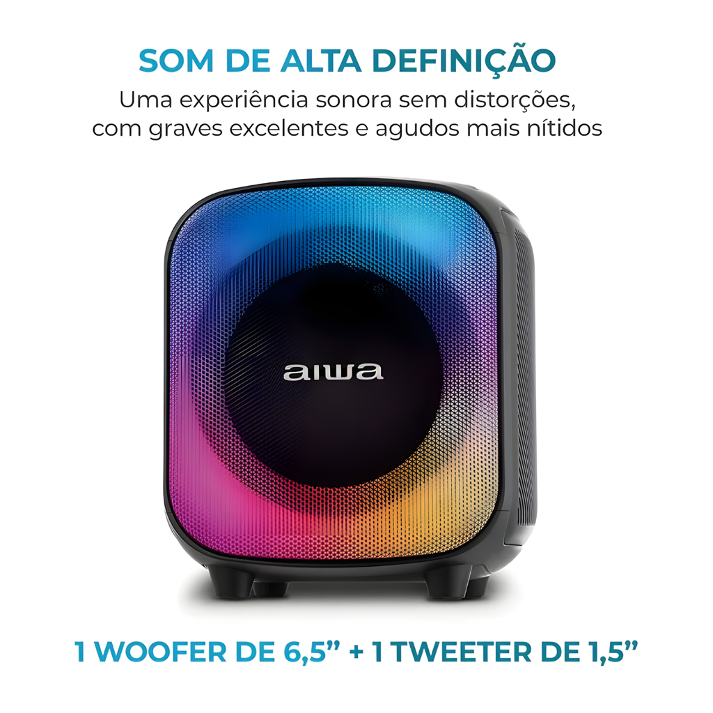 Caixa de Som Amplificada AIWA Party Box AWSPB07 Bluetooth - 3
