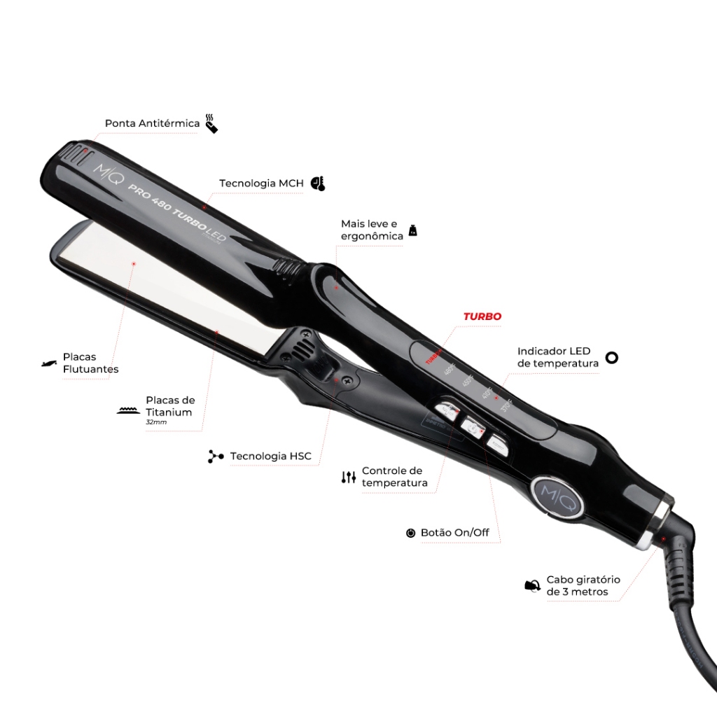 Prancha Pro 480 Turbo MQ Professional Bivolt - 4