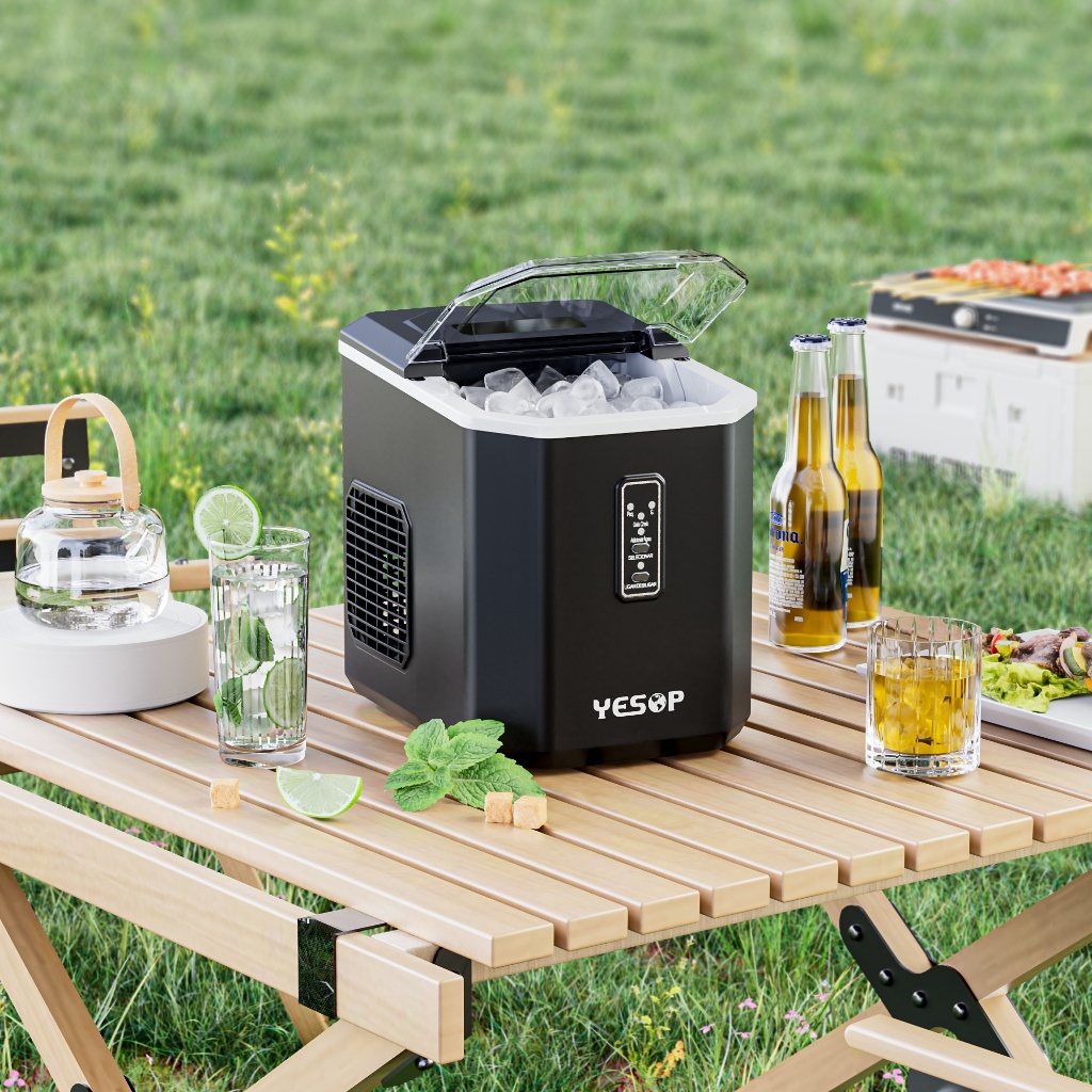 YESOP Máquina De Gelo Portátil Preto 12kg/dia 127V Produção Rápida Turbo Ice Para Casa E Bar - 9
