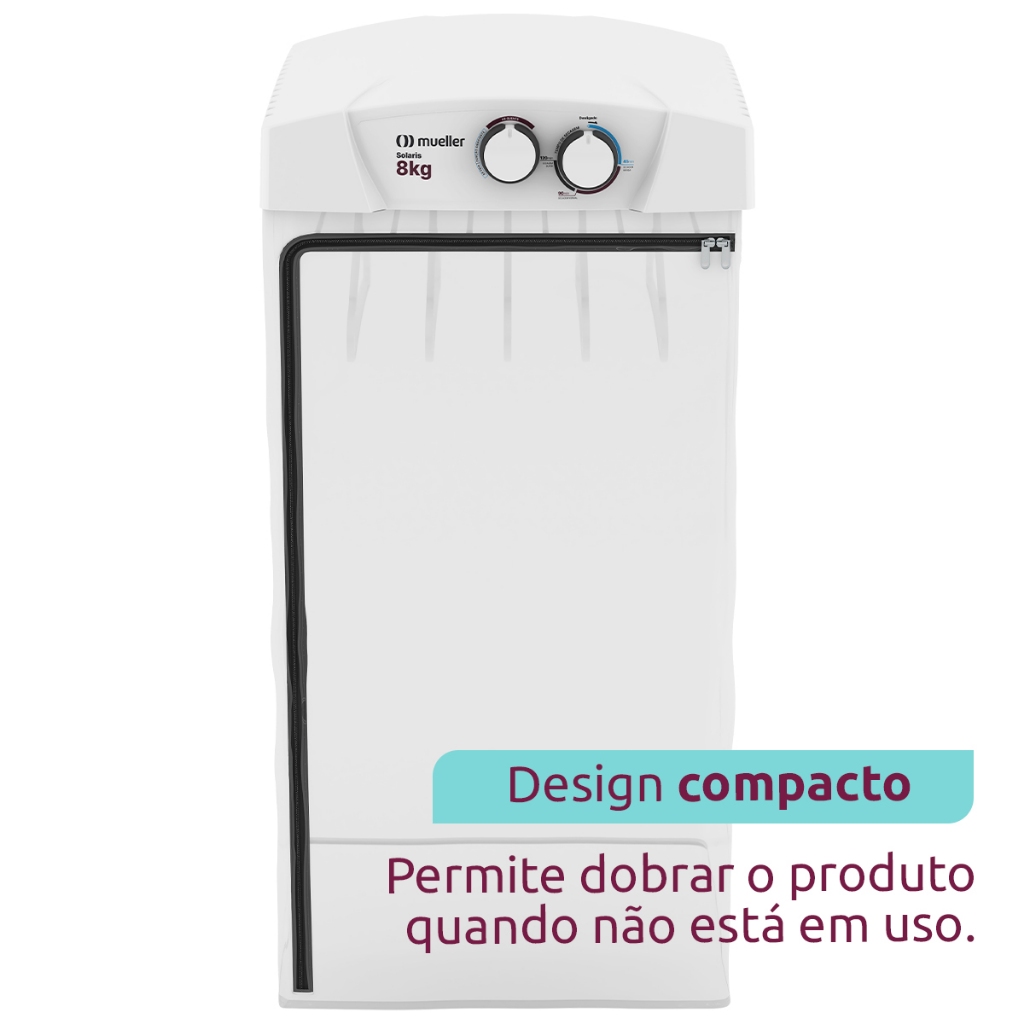 Secadora de Roupa Mueller Solaris 8 kg com timer ar quente e frio 6 varões e 5 cabides - 8
