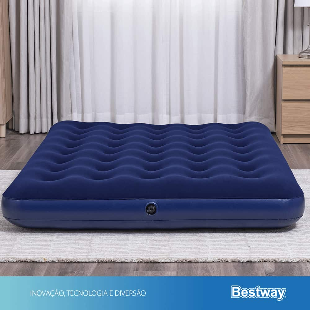 Colchão Inflável Suporta 300kg Casal Camping Praia + Bomba de Ar Manual Bestway - 5