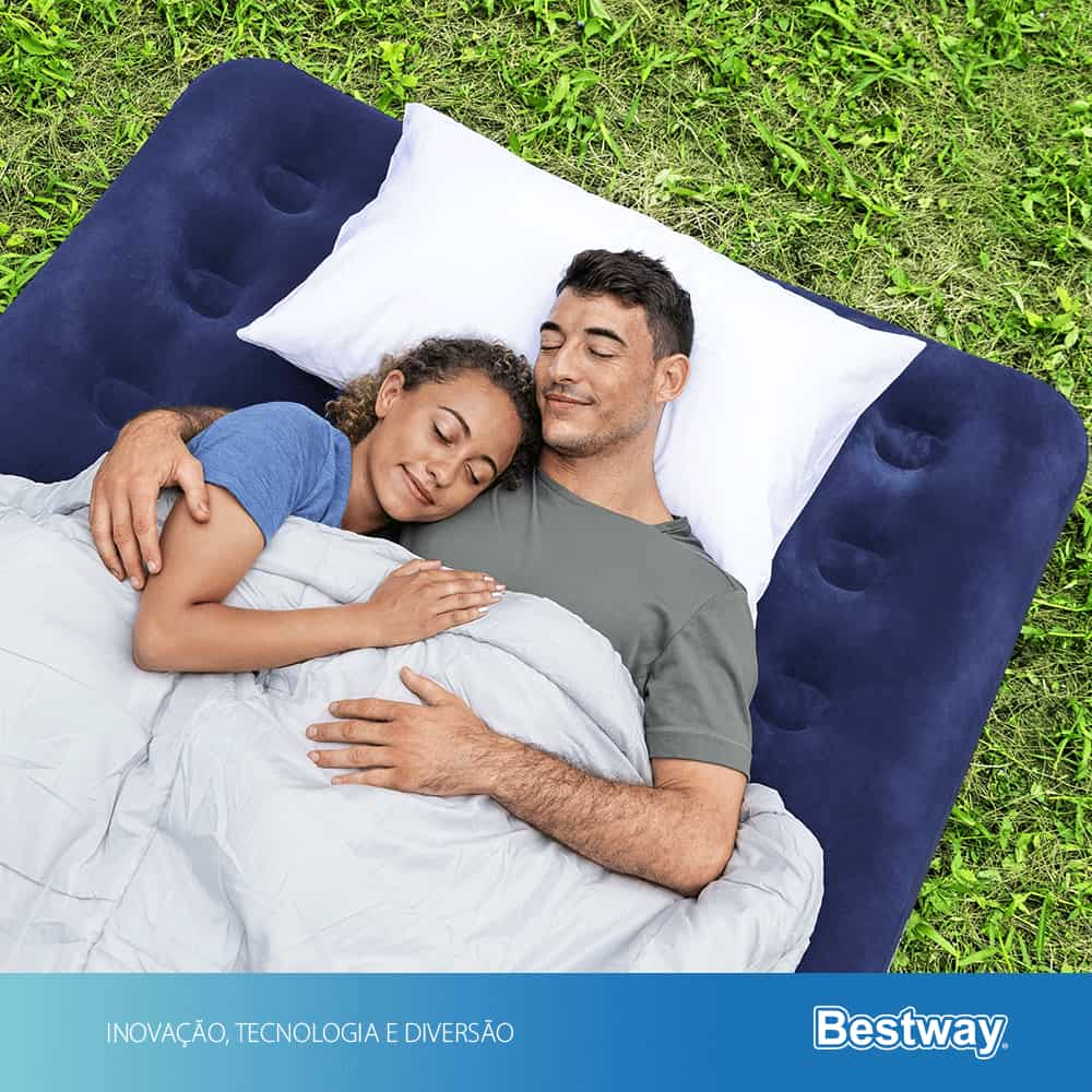 Colchão Inflável Suporta 300kg Casal Camping Praia + Bomba de Ar Manual Bestway - 4