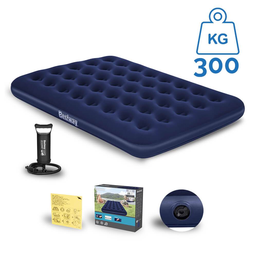 Colchão Inflável Suporta 300kg Casal Camping Praia + Bomba de Ar Manual
                      Bestway
