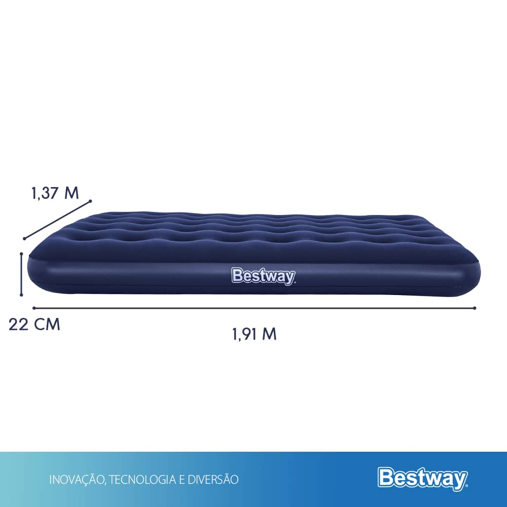 Colchão Inflável Suporta 300kg Casal Camping Praia + Bomba de Ar Manual Bestway - 7