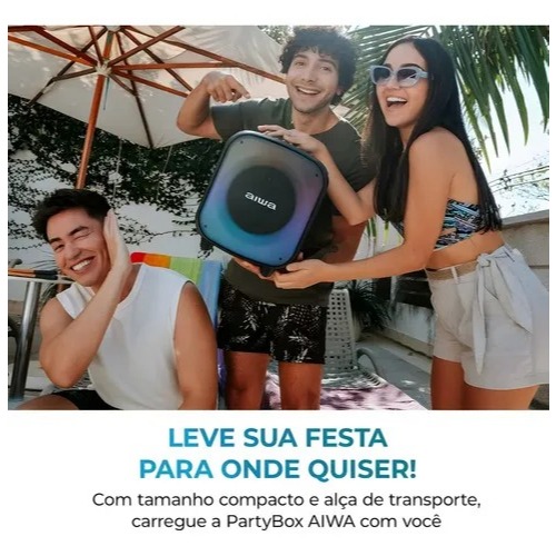 Caixa de Som Amplificada AIWA Party Box AWSPB07 Bluetooth - 8