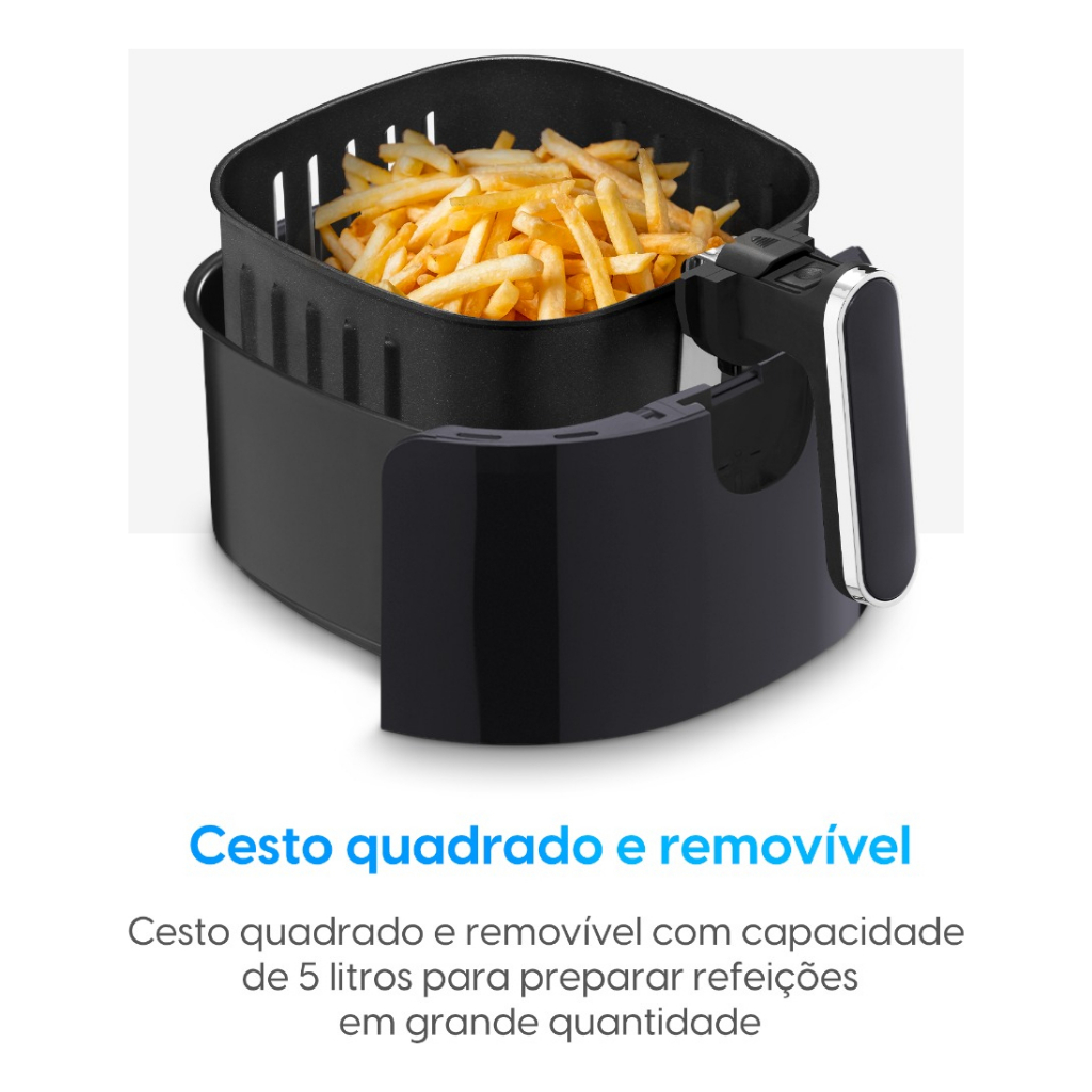 Fritadeira Elétrica Visio Fry Elgin 5L 1700w Air Fryer Digital Cinza - 5