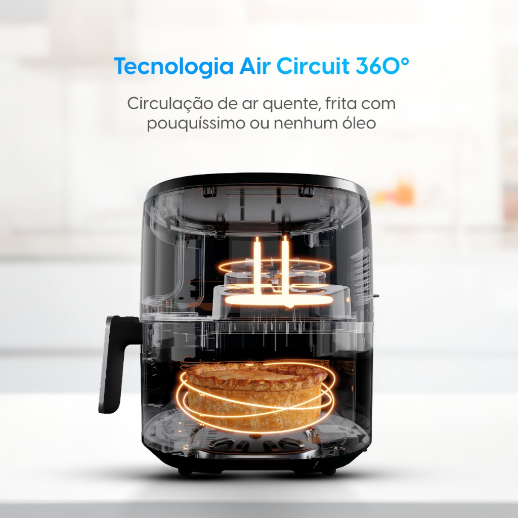 Fritadeira Elétrica Visio Fry Elgin 5L 1700w Air Fryer Digital Cinza - 7