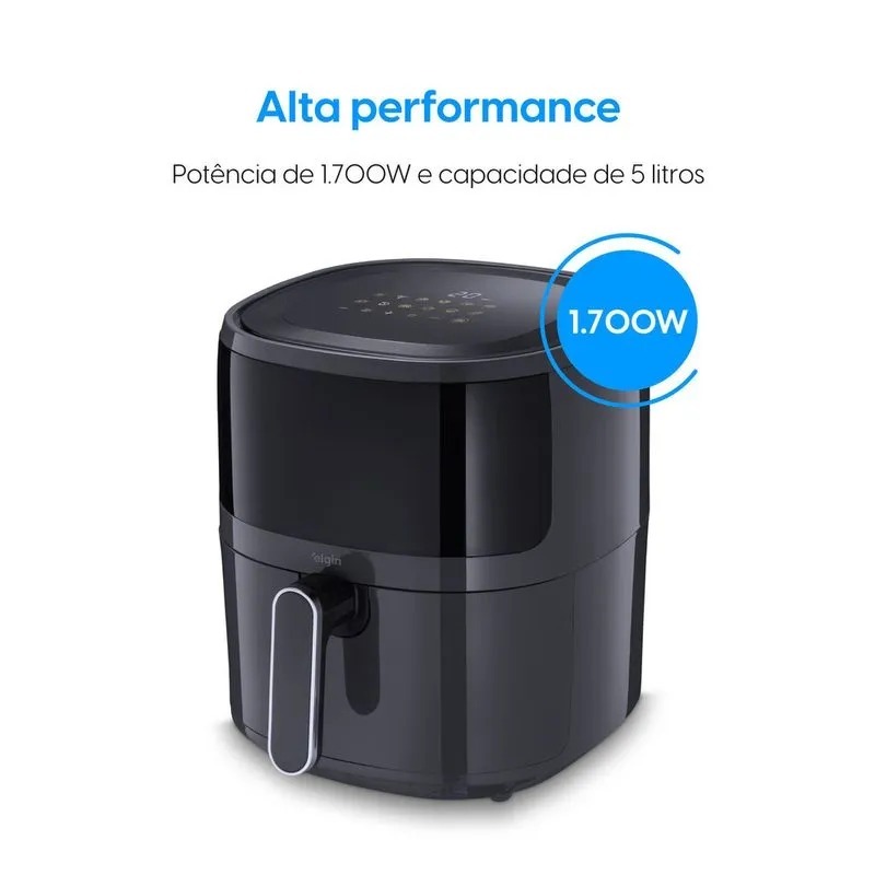 Fritadeira Elétrica Visio Fry Elgin 5L 1700w Air Fryer Digital Cinza - 3