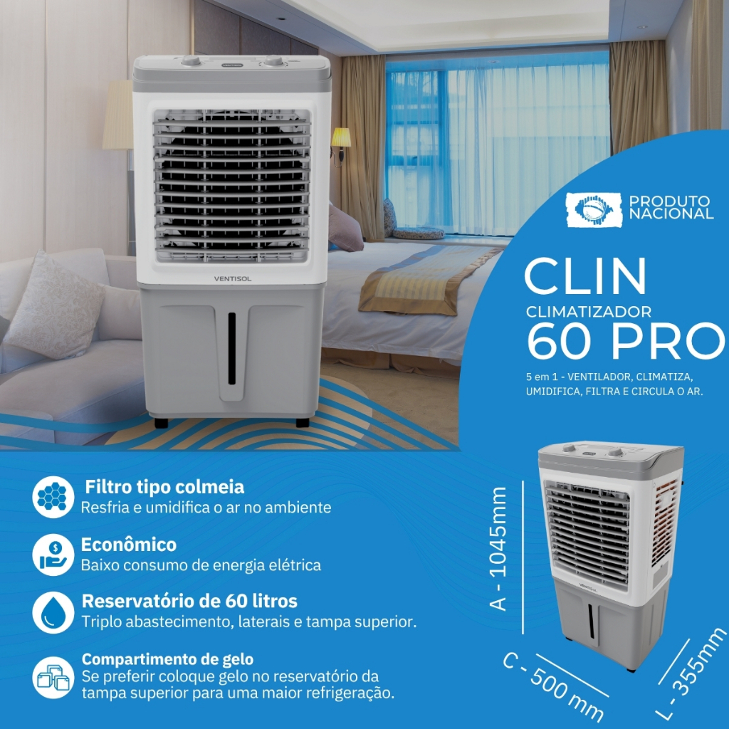 Climatizador de Ar 35|60|80 Litros 127V-220V Ventisol PRO CLIN - 5
