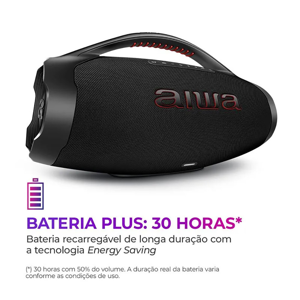 Caixa de Som AIWA Boombox Plus Bluetooth IP66 AWS-BBS-01B AIWA - 4