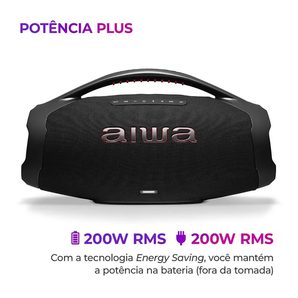 Caixa de Som AIWA Boombox Plus Bluetooth IP66 AWS-BBS-01B AIWA - 2