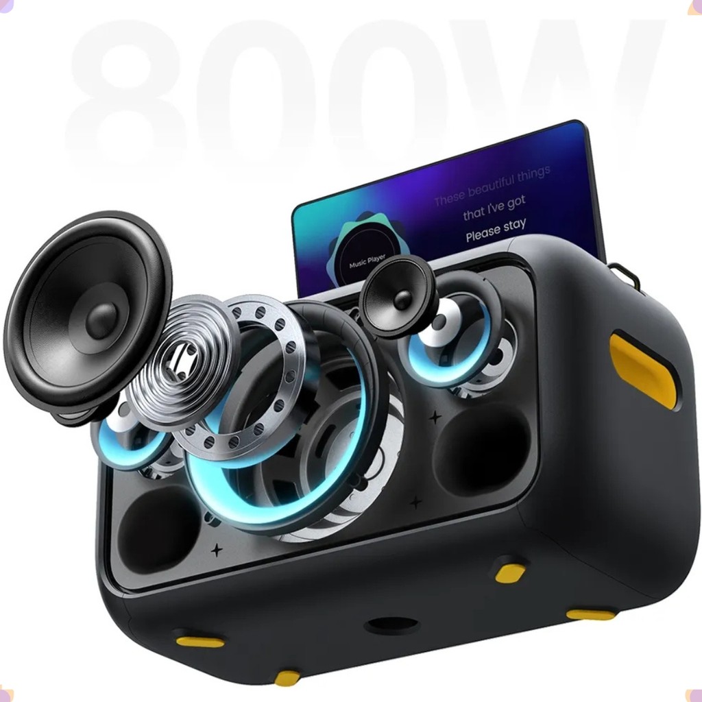 Caixa de Som Joog Amplificada Break X1 c/ Tela Touch 13 Microfone Sem Fio, Bluetooth, 800W, Android - 8