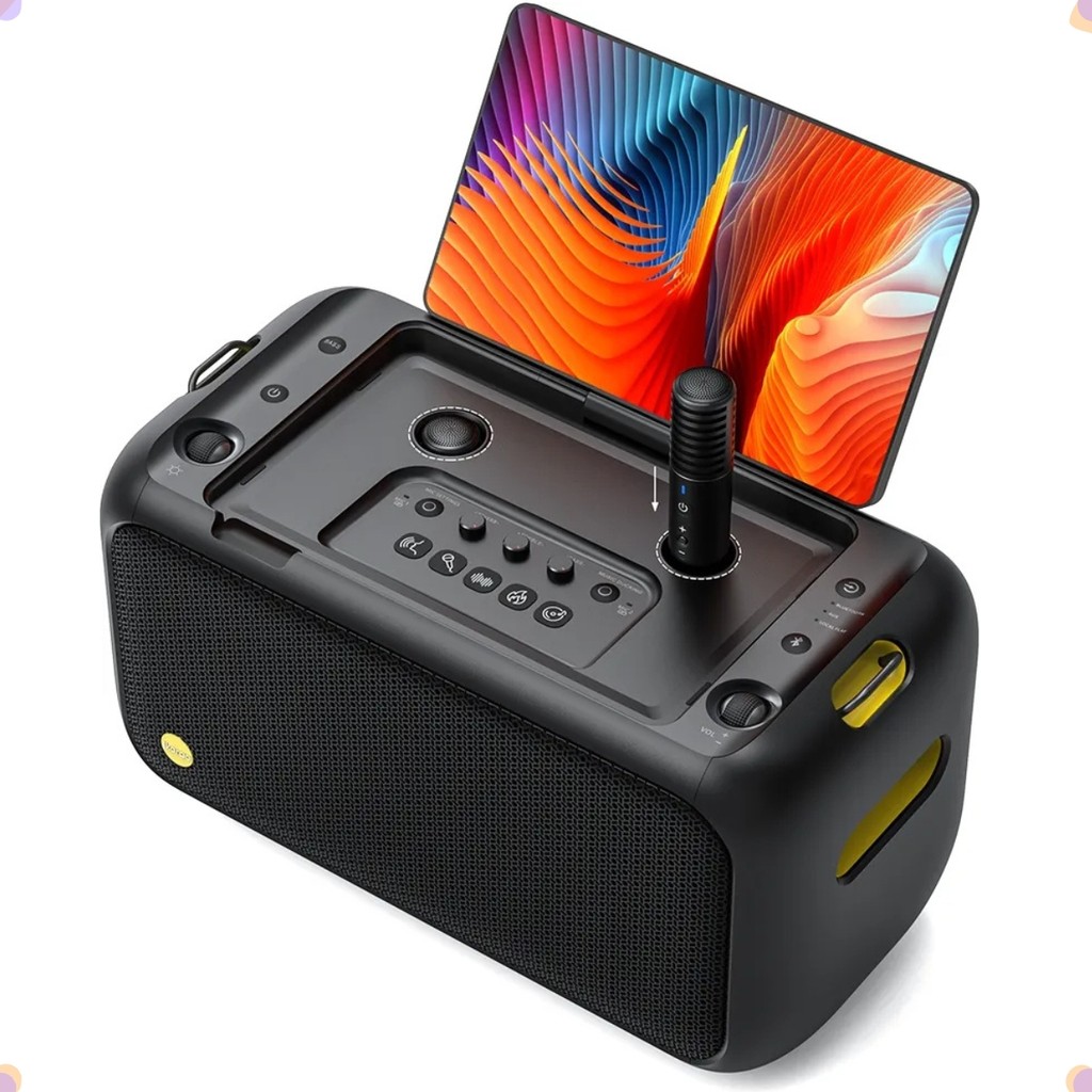 Caixa de Som Joog Amplificada Break X1 c/ Tela Touch 13 Microfone Sem Fio, Bluetooth, 800W, Android - 9