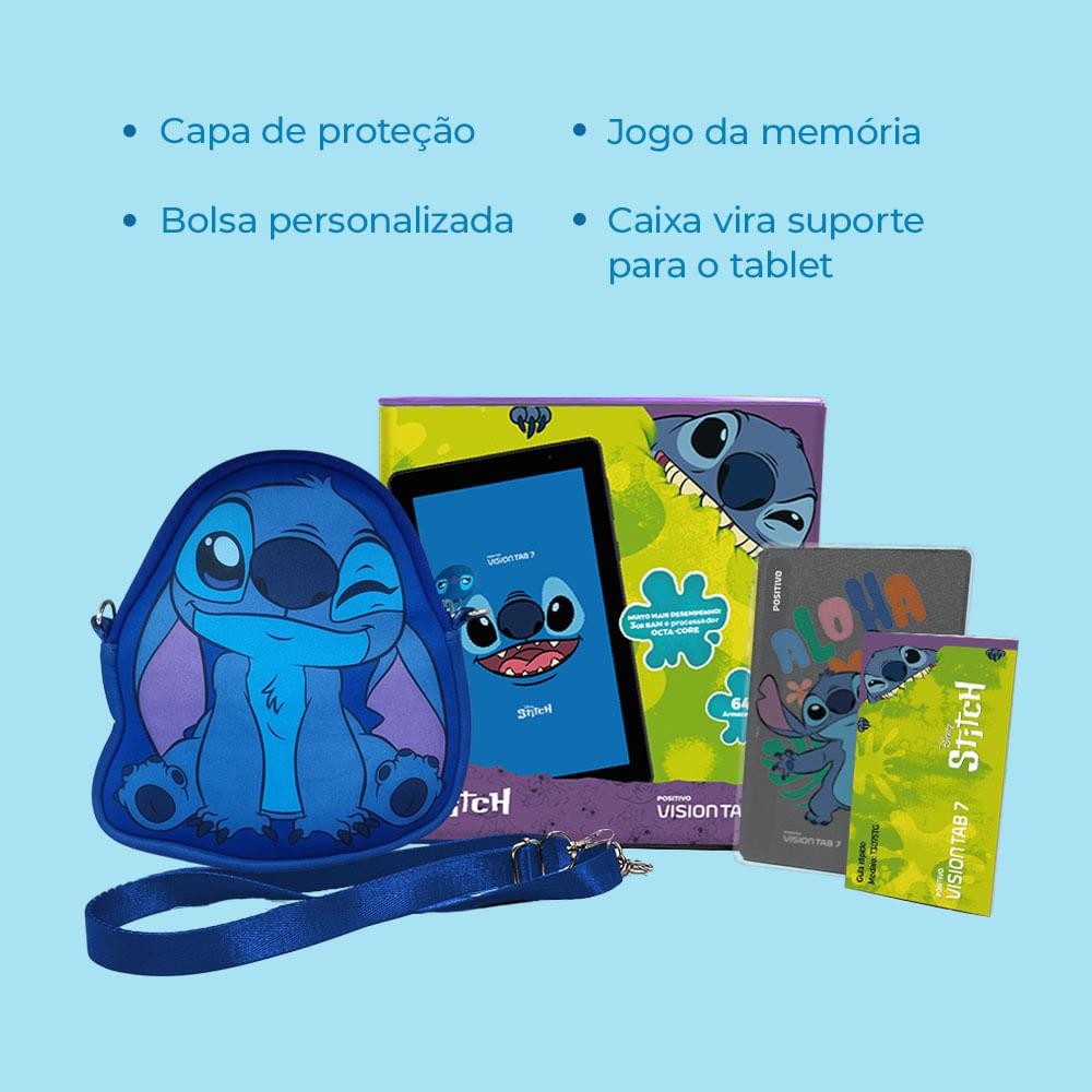 Tablet Vision TAB 7 Stitch + Capa e Bolsa - Octa-Core 3GB RAM 64GB Android 14 Go Wi-Fi IPS Positivo - 4