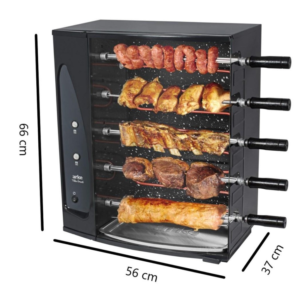 Churrasqueira Elétrica Arke Apartamento Rotativa Com 5 Espetos 220v Vitta Smart - 4