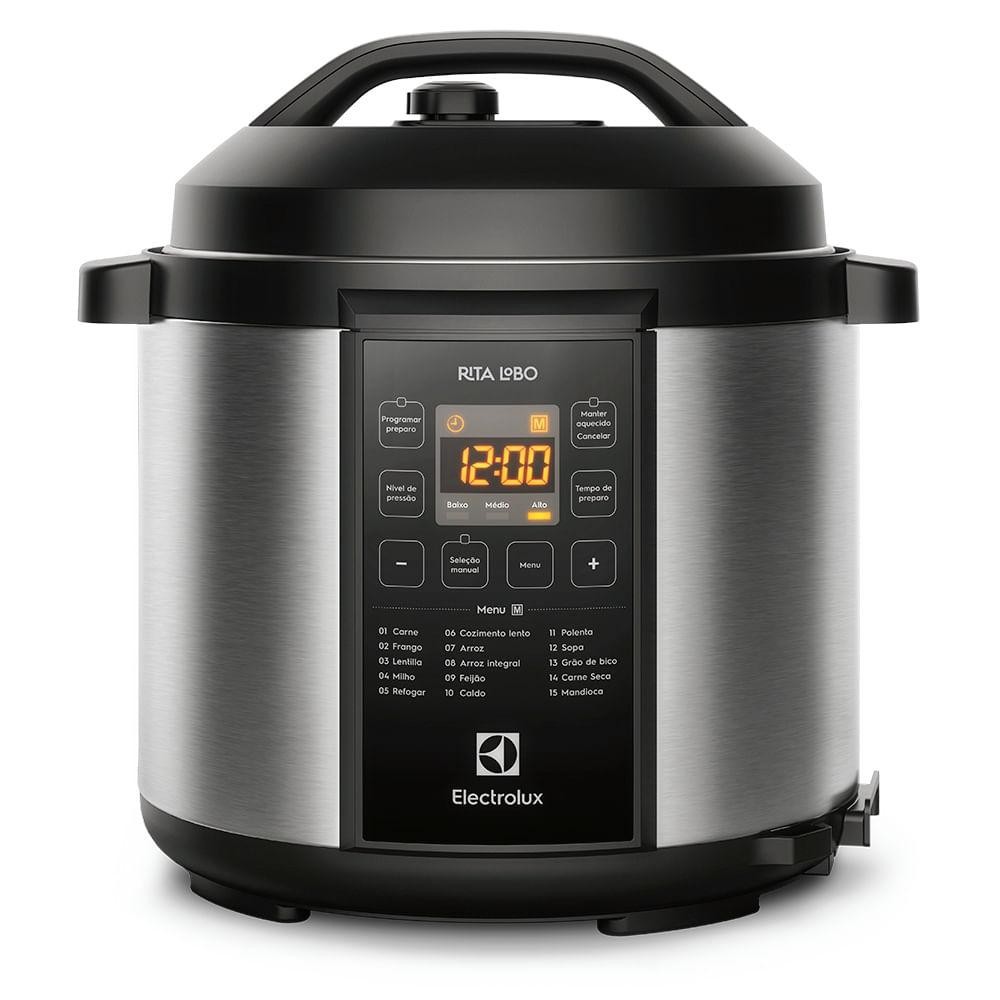 Panela de Pressão Elétrica Electrolux por Rita Lobo 6L Preta Experience
                      Digital (PCC20)
