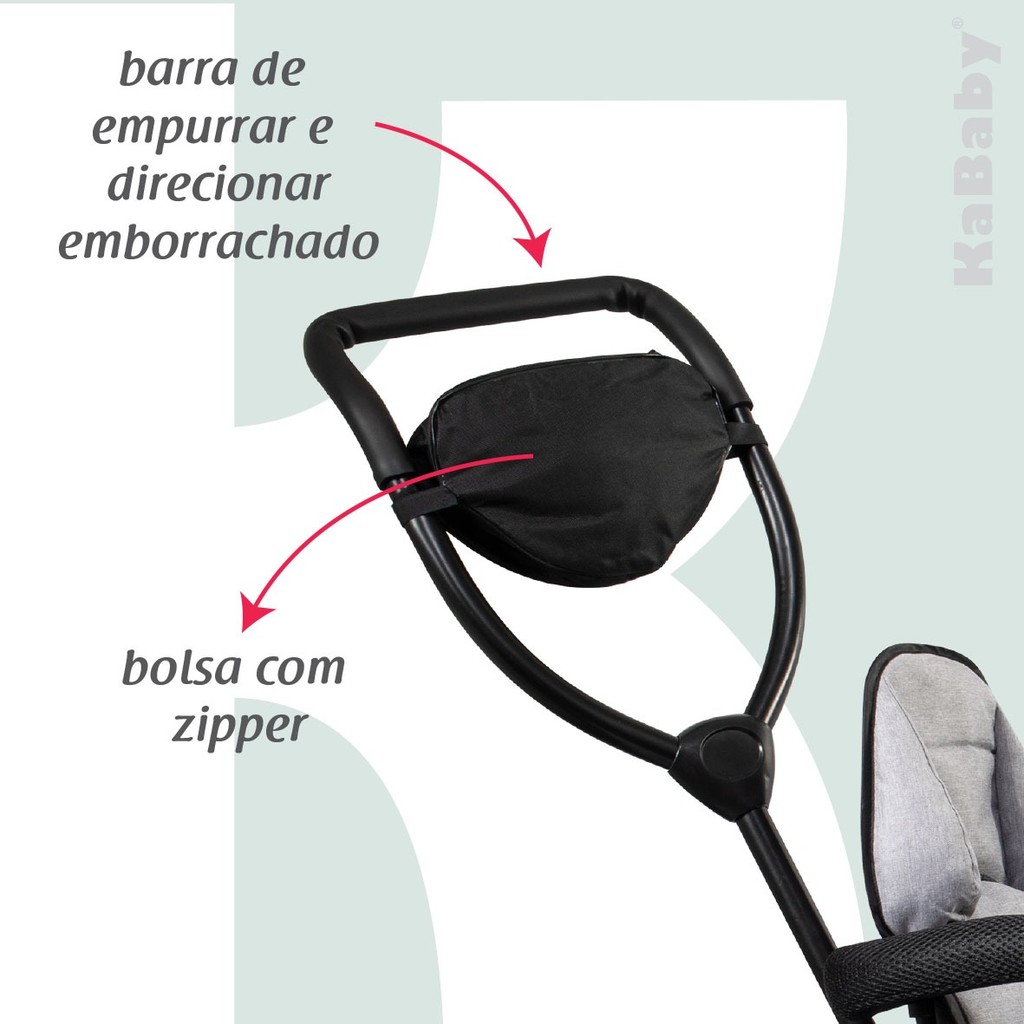 Triciclo Infantil 4 em 1 Multifuncional Carrinho de Bebê Com Empurrador e CapotaSolar-Kababy - 10
