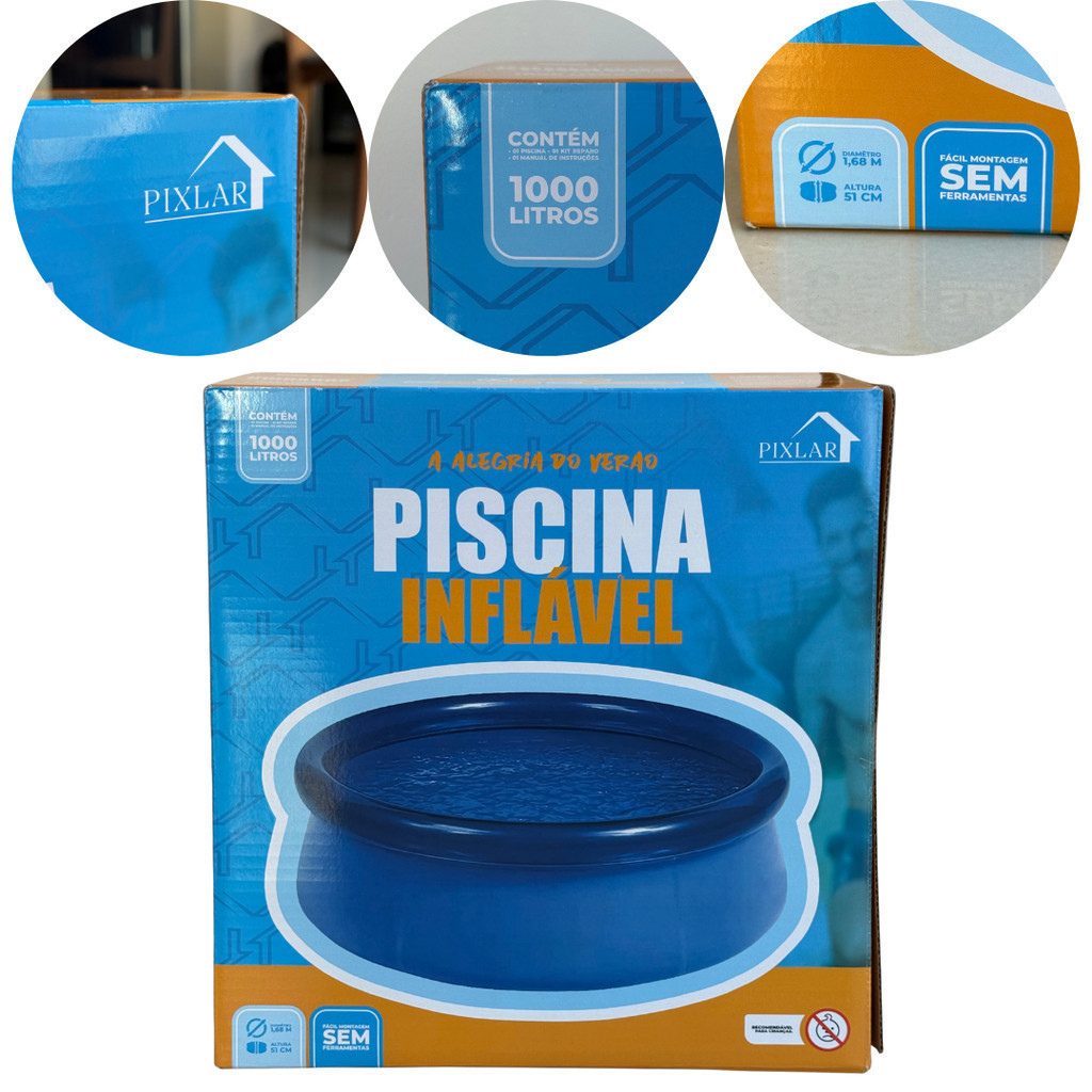Piscina Borda Inflável Capacidade 1000 Litros Pixlar - 2