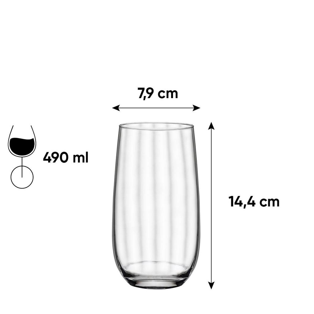 Conjunto de 12 Copos De Cristal P/ Long Drink 490Ml Proper Effect - 4